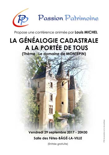 Affiche conférence généalogie cadastrale - Montépin