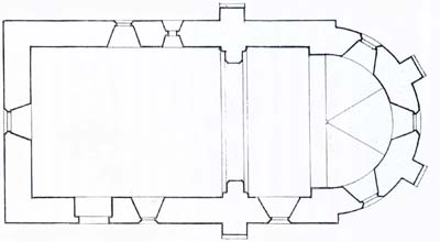 Fourches : plan de la chapelle par A.L. Bray